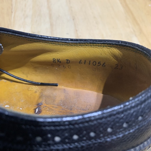VTG‎ 60s Florsheim Imperial Longwing Shoes Men 8.5D Black Kenmore 5 Nail V-Cleat main image 6